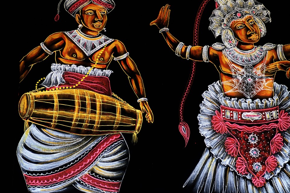 peinture spectacle de danses kandyennes